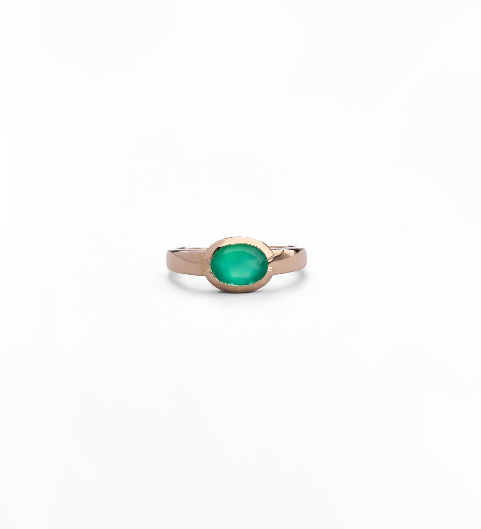 Anello con Grande Pietra Colorata in Oro 14K - GIOIELLO ITALIANO