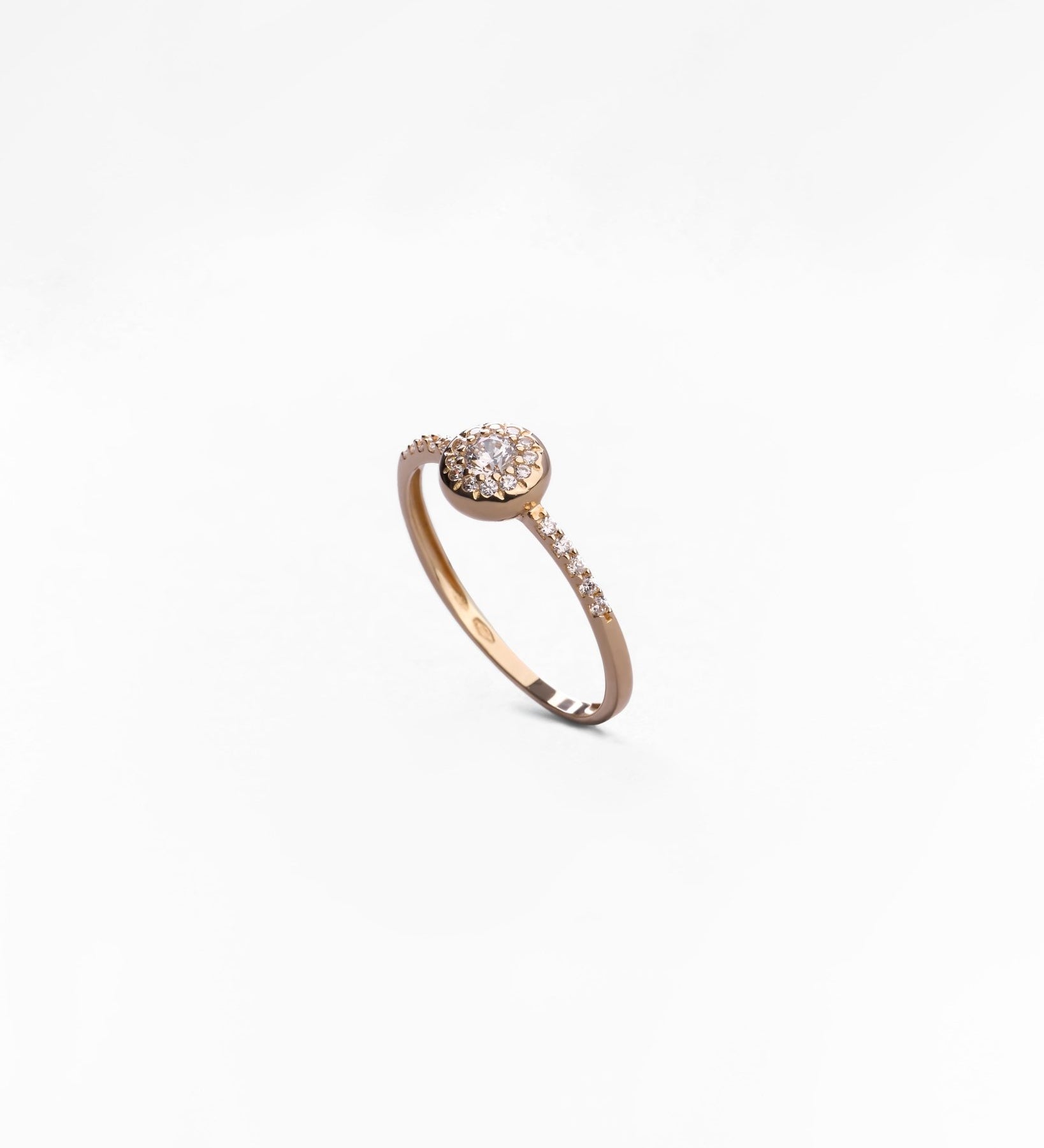 Anello con Pavé di Zirconi in Oro 14K - GIOIELLO ITALIANO