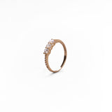 Anello con Tre Zirconi in Oro 14K - GIOIELLO ITALIANO