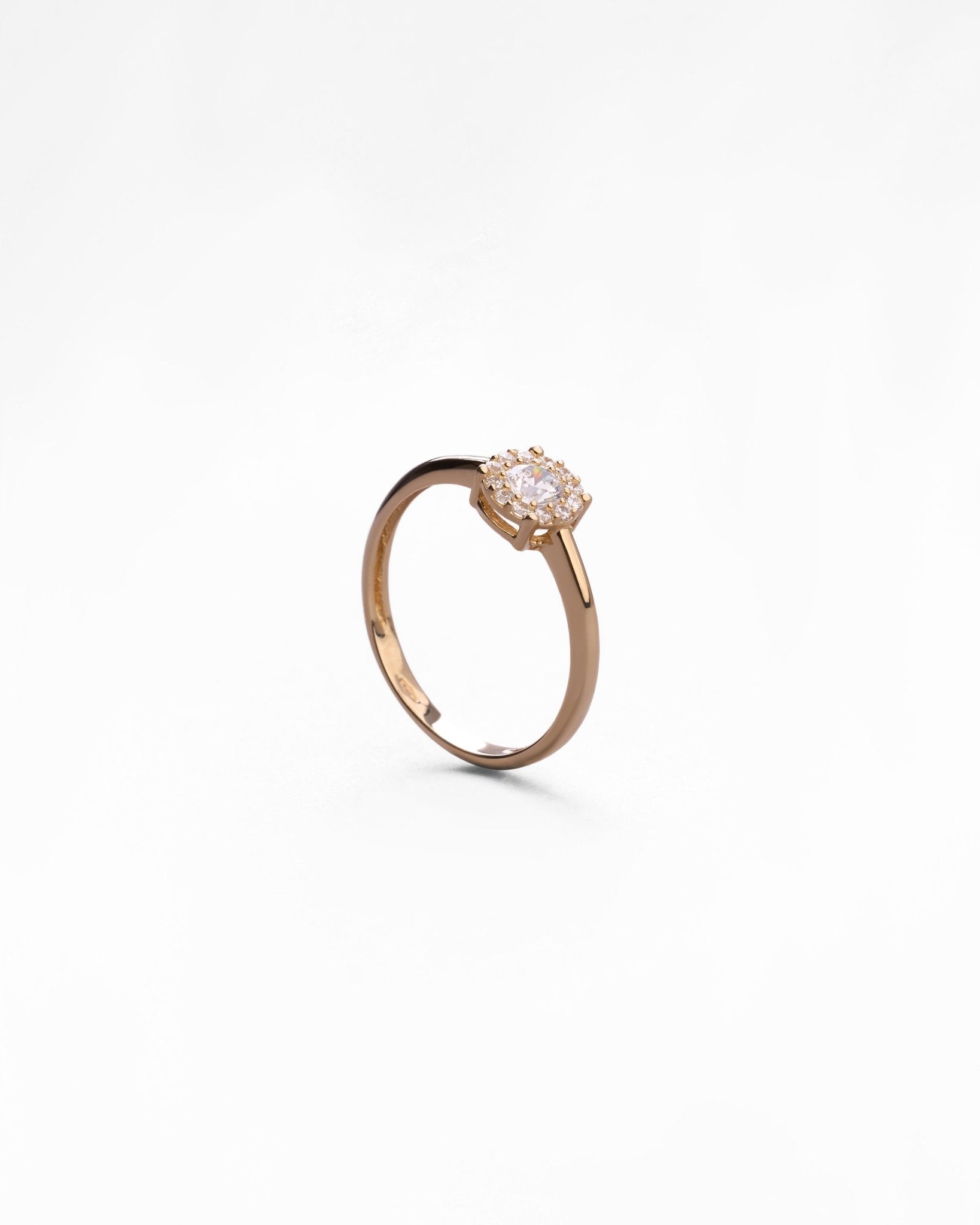 Anello con Zirconi Pavé in Oro 14K - GIOIELLO ITALIANO