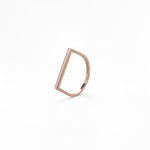 Anello Geometrico Mezzo Quadrato in Oro 14K - GIOIELLO ITALIANO