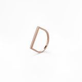 Anello Geometrico Mezzo Quadrato in Oro 14K - GIOIELLO ITALIANO