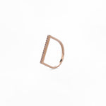 Anello Geometrico Mezzo Quadrato in Oro 14K - GIOIELLO ITALIANO