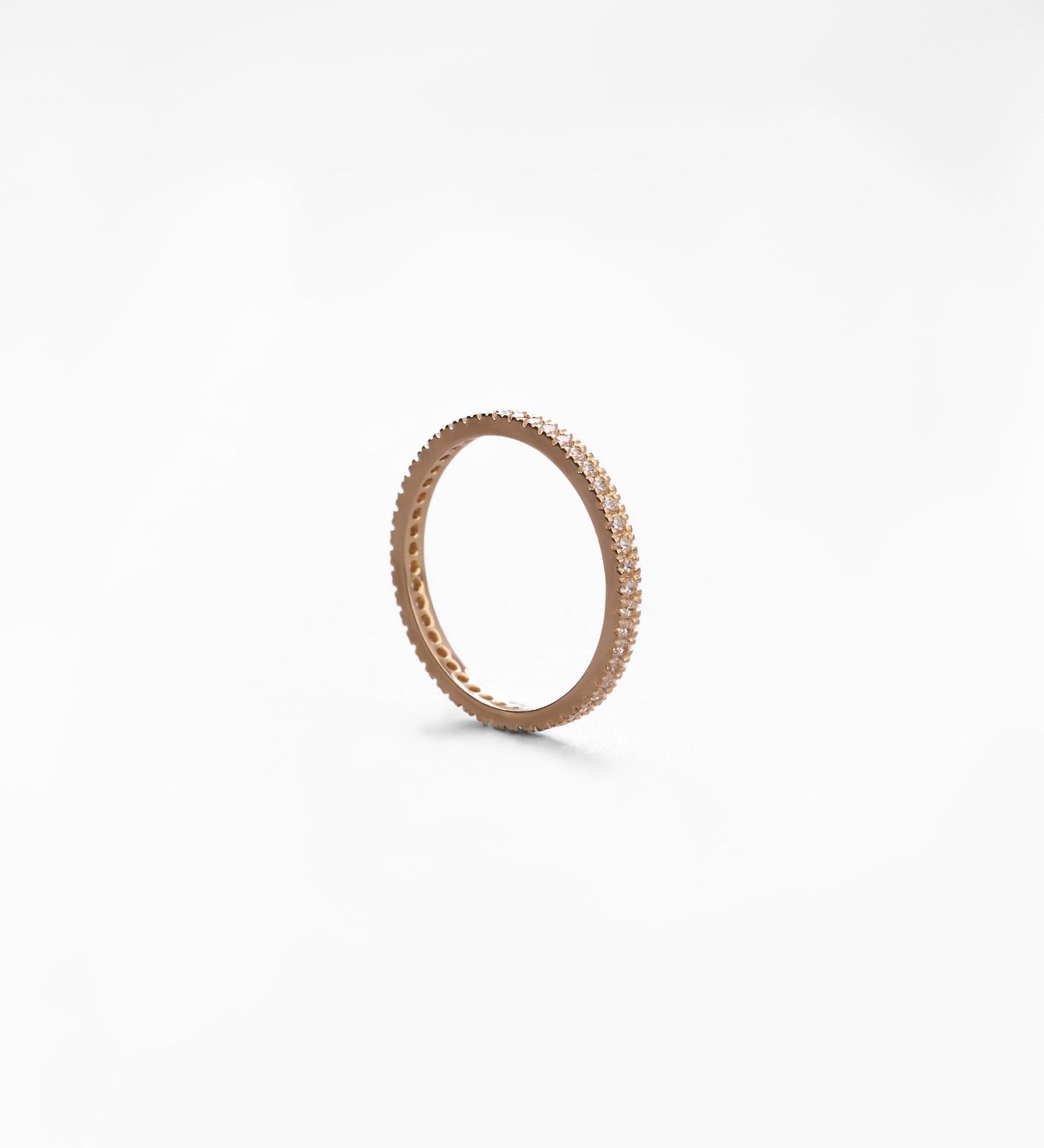 Anello tennis in oro 14K con zirconi pavé - GIOIELLO ITALIANO