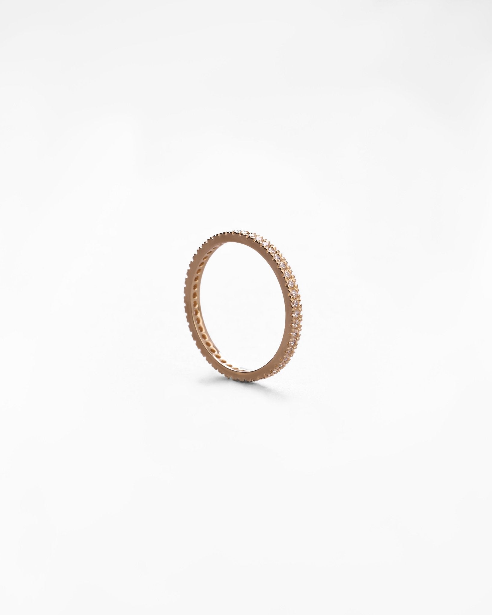 Anello tennis in oro 14K con zirconi pavé - GIOIELLO ITALIANO
