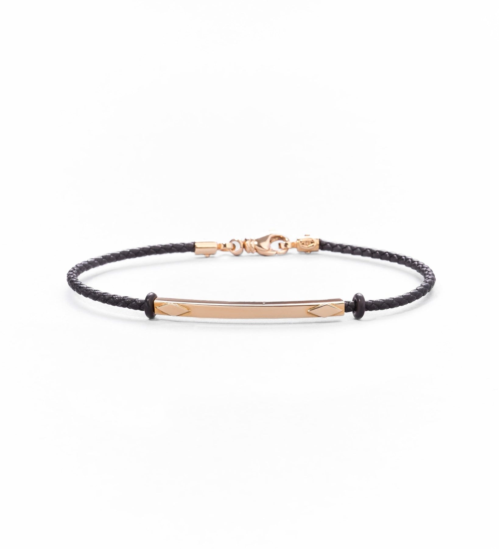Bracciale da Uomo con Cinturino in Pelle e Oro 14K - GIOIELLO ITALIANO