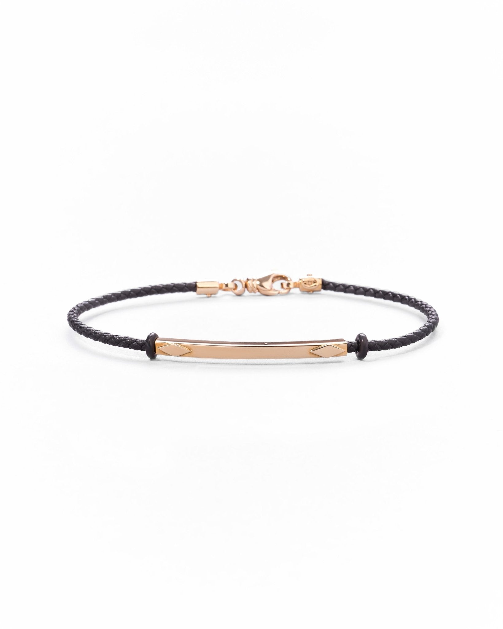 Bracciale da Uomo con Cinturino in Pelle e Oro 14K - GIOIELLO ITALIANO