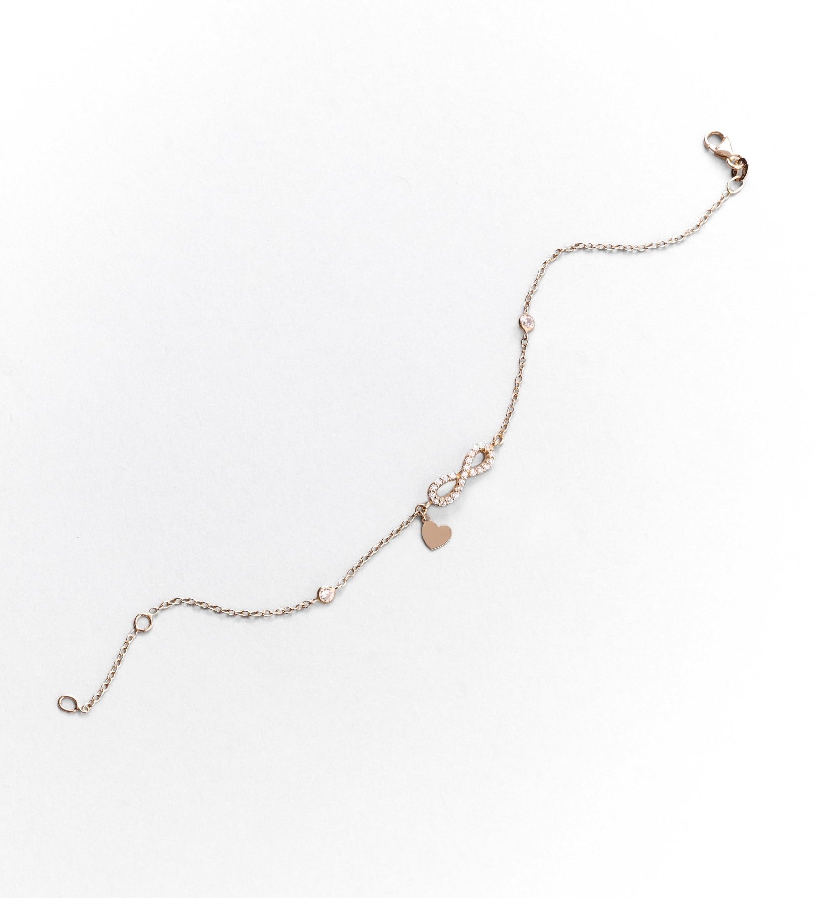 Bracciale Elegante con Simbolo dell'Infinito e Zirconi Pavé in Oro 14K - GIOIELLO ITALIANO