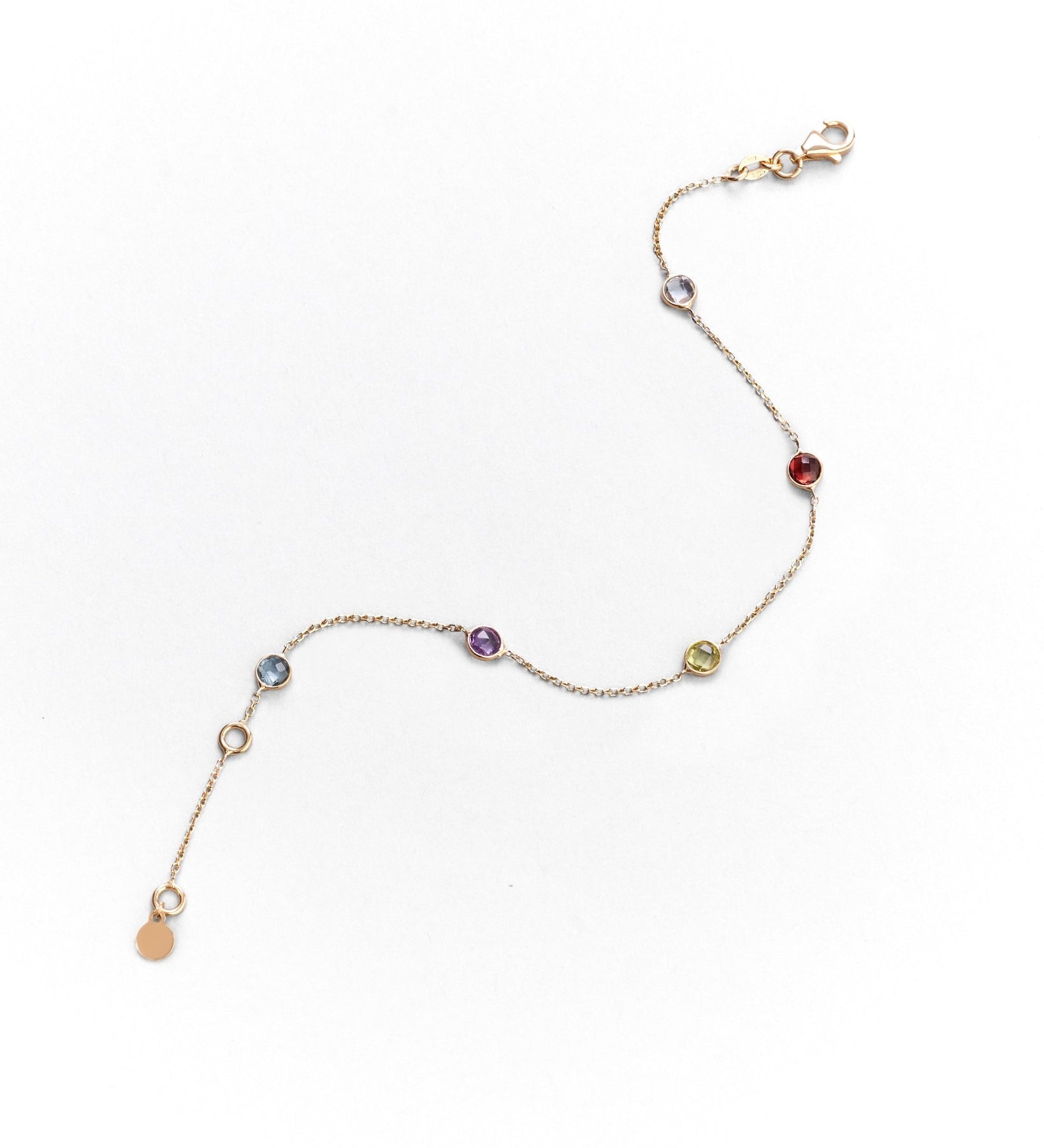 Bracciale in Oro 14K con Pietre Colorate - GIOIELLO ITALIANO