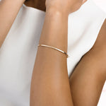 Bracciale Rigido Sottile in Oro 14K con Dettaglio Schiava - GIOIELLO ITALIANO