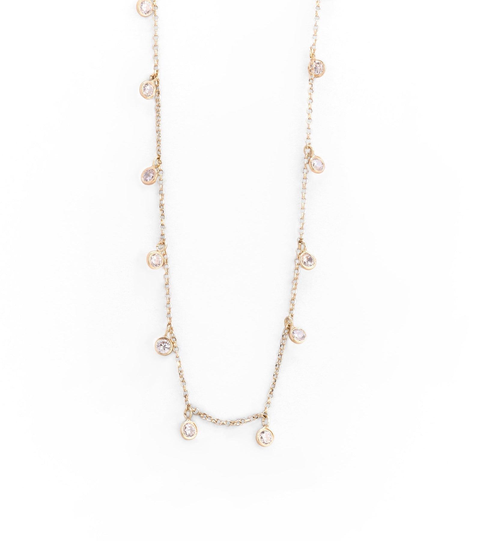 Collana con Pendenti di Zirconi in Oro 14K - GIOIELLO ITALIANO
