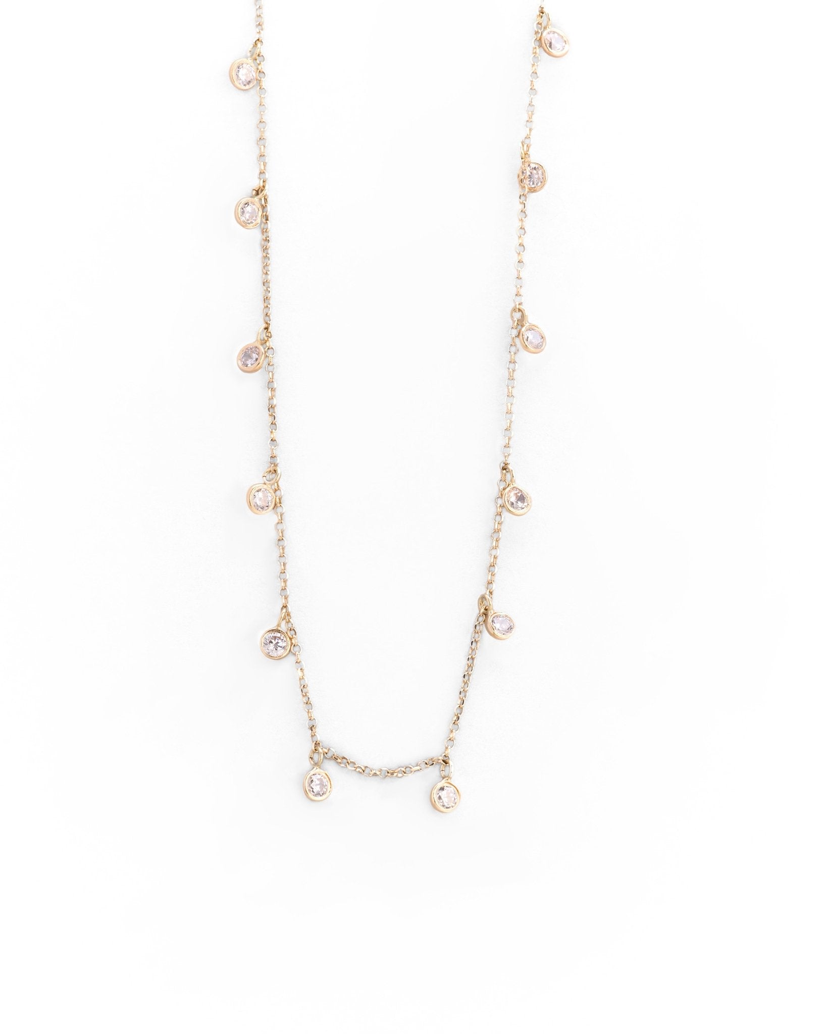 Collana con Pendenti di Zirconi in Oro 14K - GIOIELLO ITALIANO