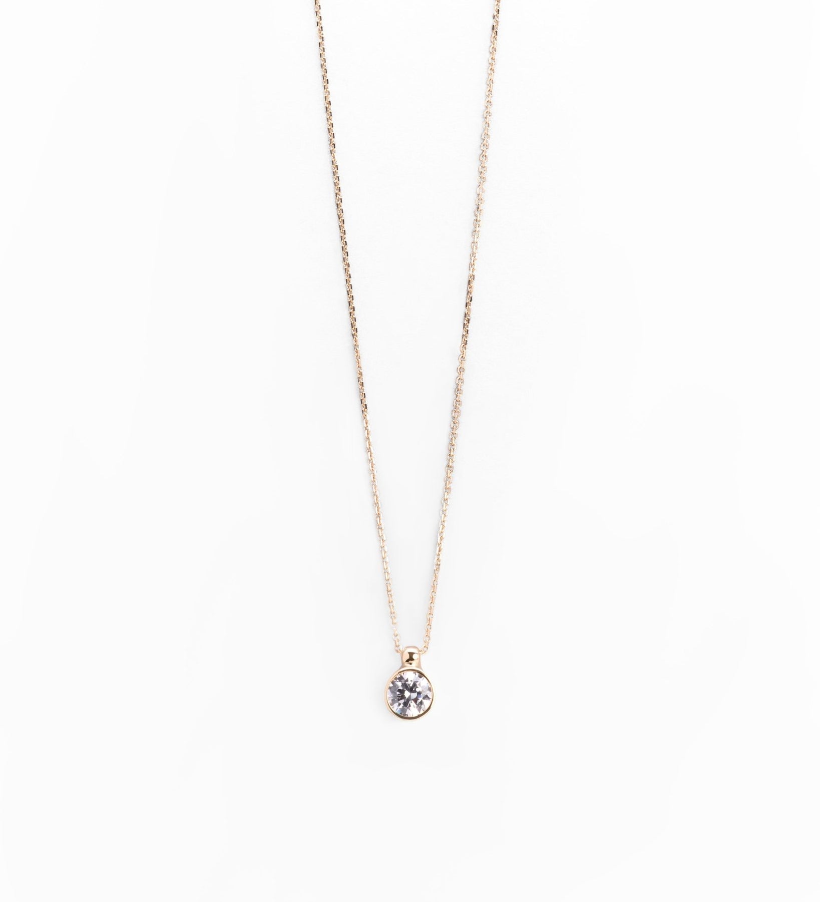 Collana con Punto Luce di Zirconi in Oro 14K - GIOIELLO ITALIANO