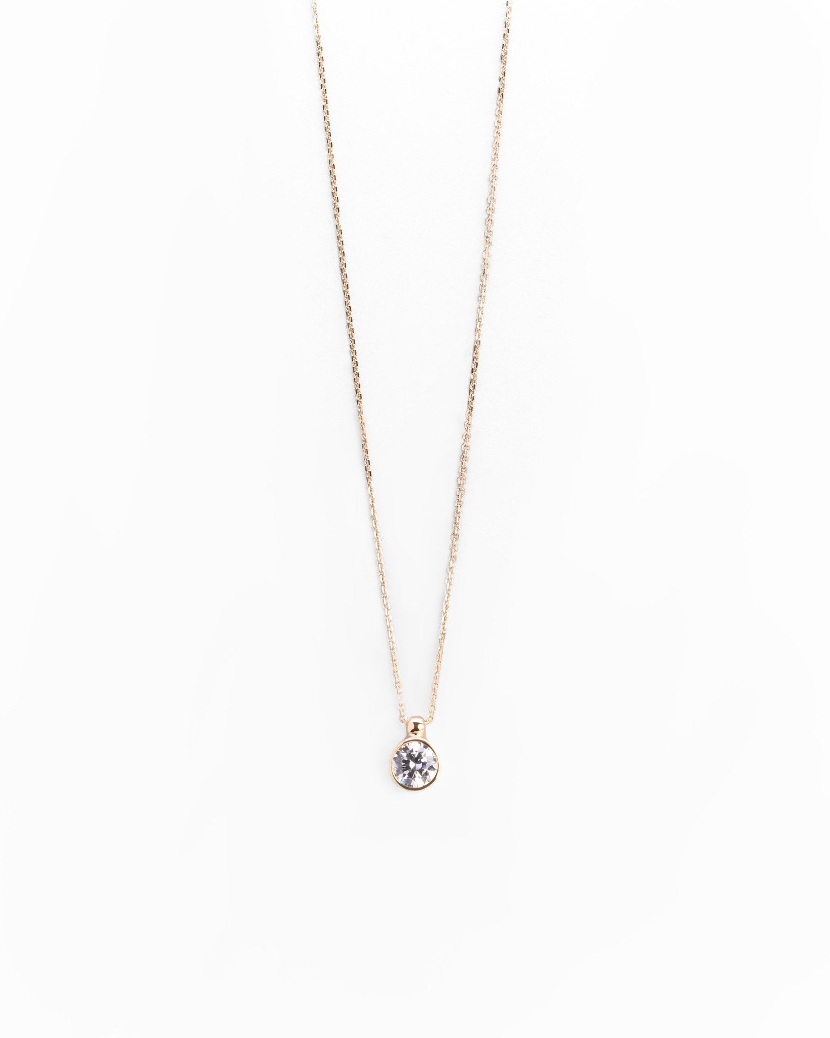 Collana con Punto Luce di Zirconi in Oro 14K - GIOIELLO ITALIANO