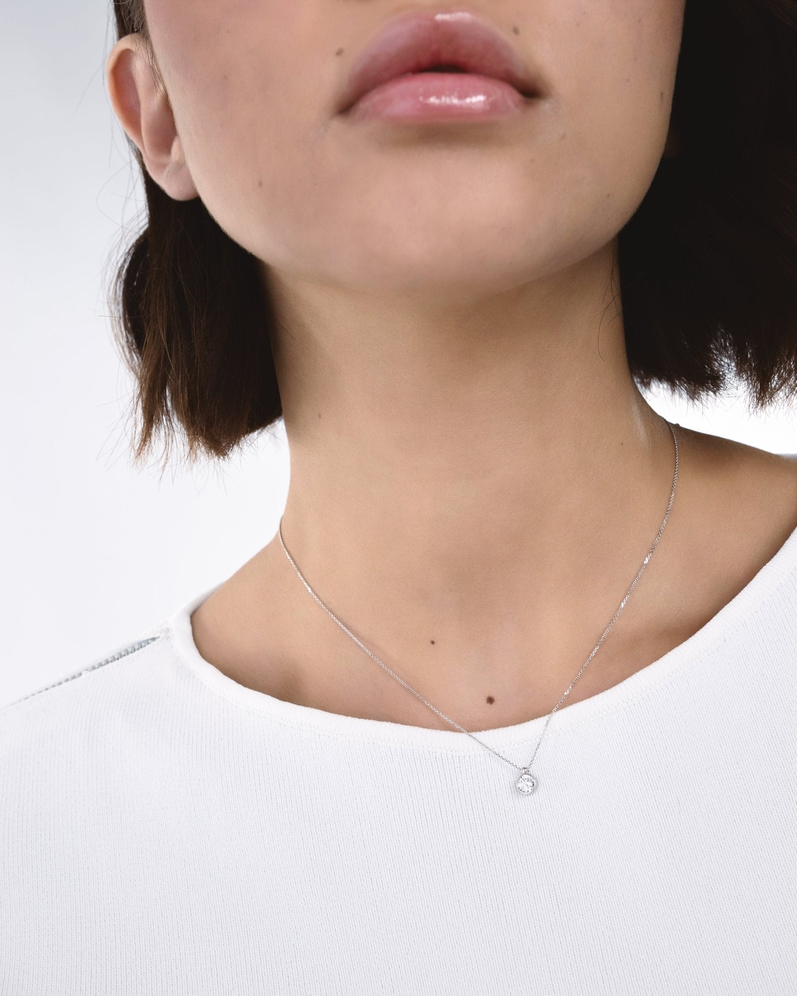 Collana con Punto Luce di Zirconi in Oro 14K - GIOIELLO ITALIANO