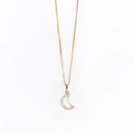 Collana in Oro 14K con Pendente a Mezzaluna e Zirconi - GIOIELLO ITALIANO