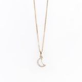 Collana in Oro 14K con Pendente a Mezzaluna e Zirconi - GIOIELLO ITALIANO
