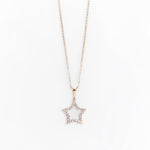 Collana in Oro 14K con Pendente a Stella con Pavé di Zirconi - GIOIELLO ITALIANO