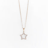 Collana in Oro 14K con Pendente a Stella con Pavé di Zirconi - GIOIELLO ITALIANO