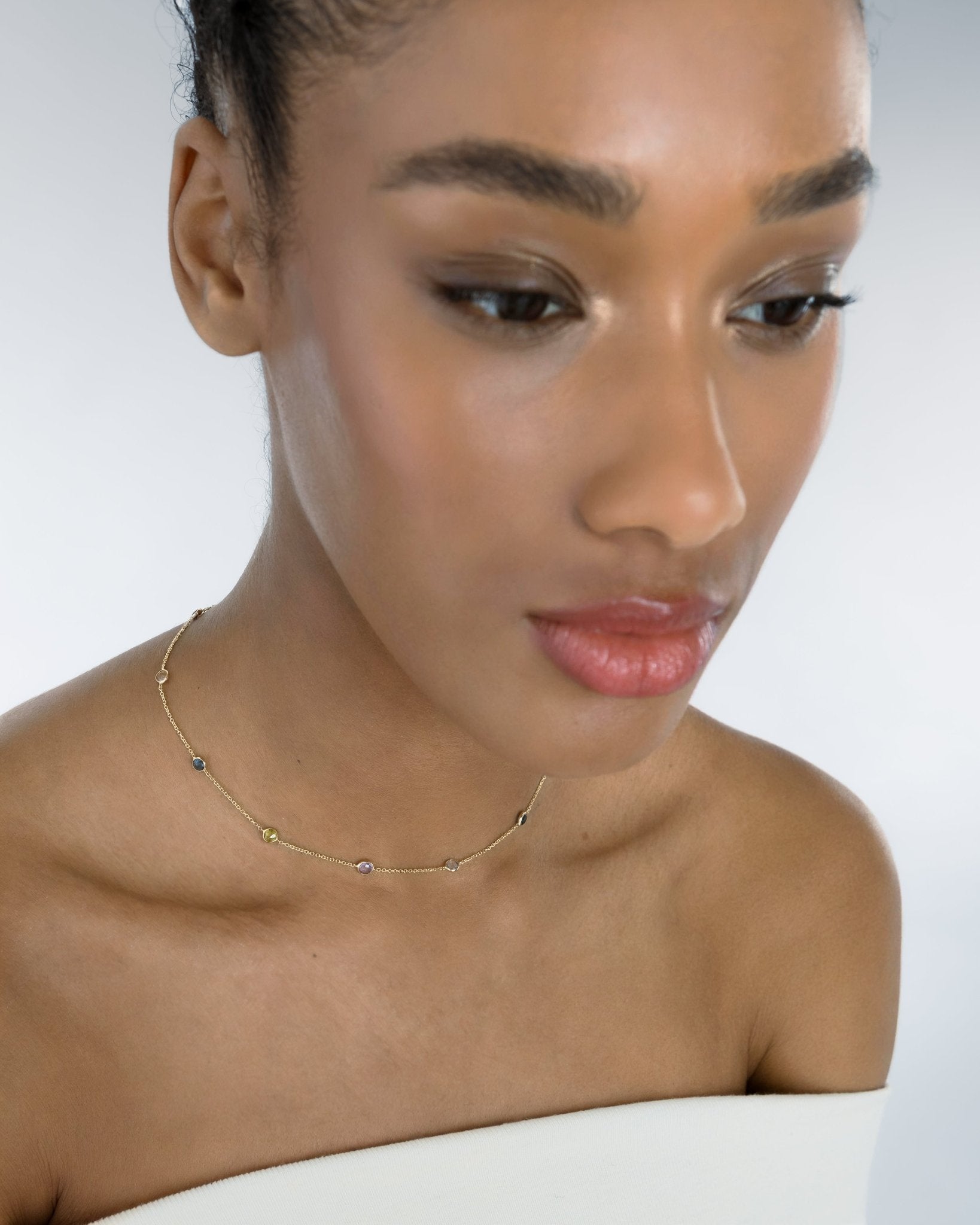Collana in Oro 14K con Pietre Colorate - GIOIELLO ITALIANO