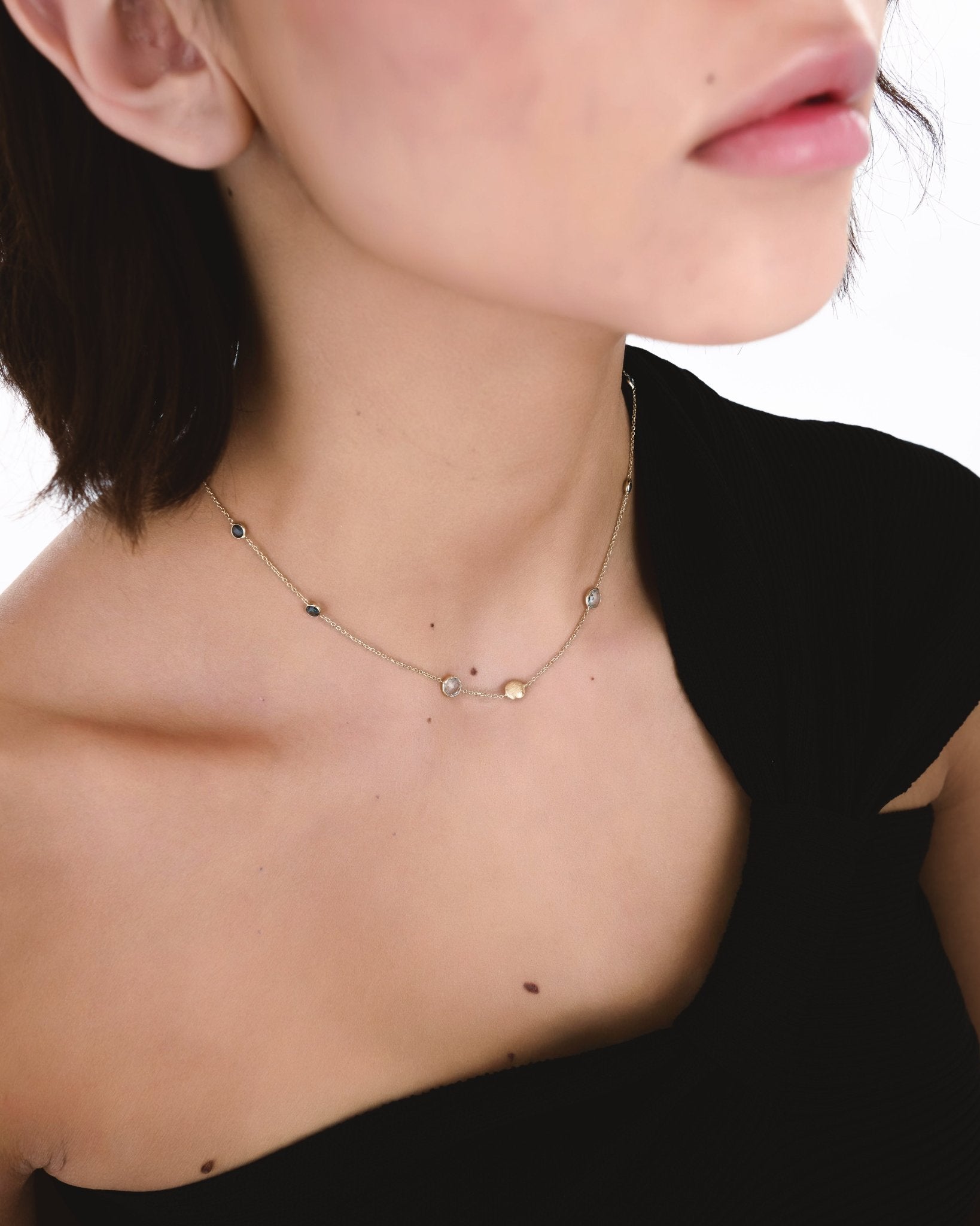 Collana in Oro 14K con Pietre Colorate - GIOIELLO ITALIANO