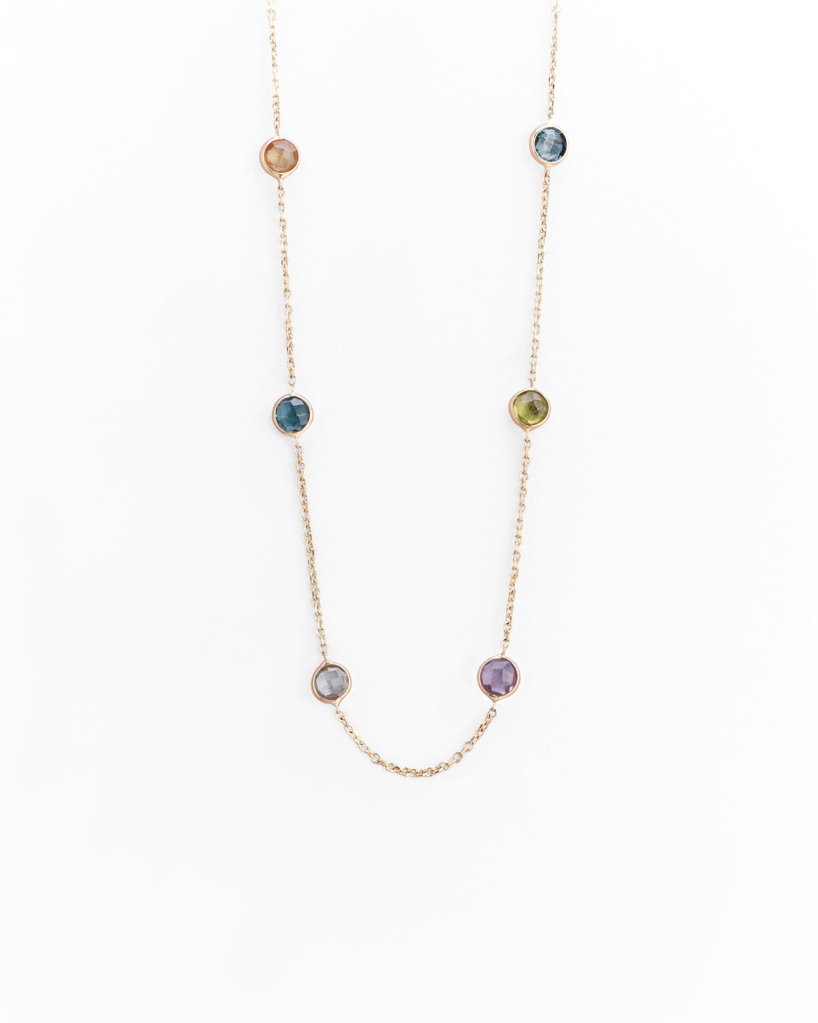 Collana in Oro 14K con Pietre Colorate - GIOIELLO ITALIANO