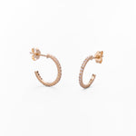 Orecchini a Cerchio Classici con Zirconi Pavé in Oro 14K - GIOIELLO ITALIANO