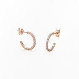 Orecchini a Cerchio Classici con Zirconi Pavé in Oro 14K - GIOIELLO ITALIANO