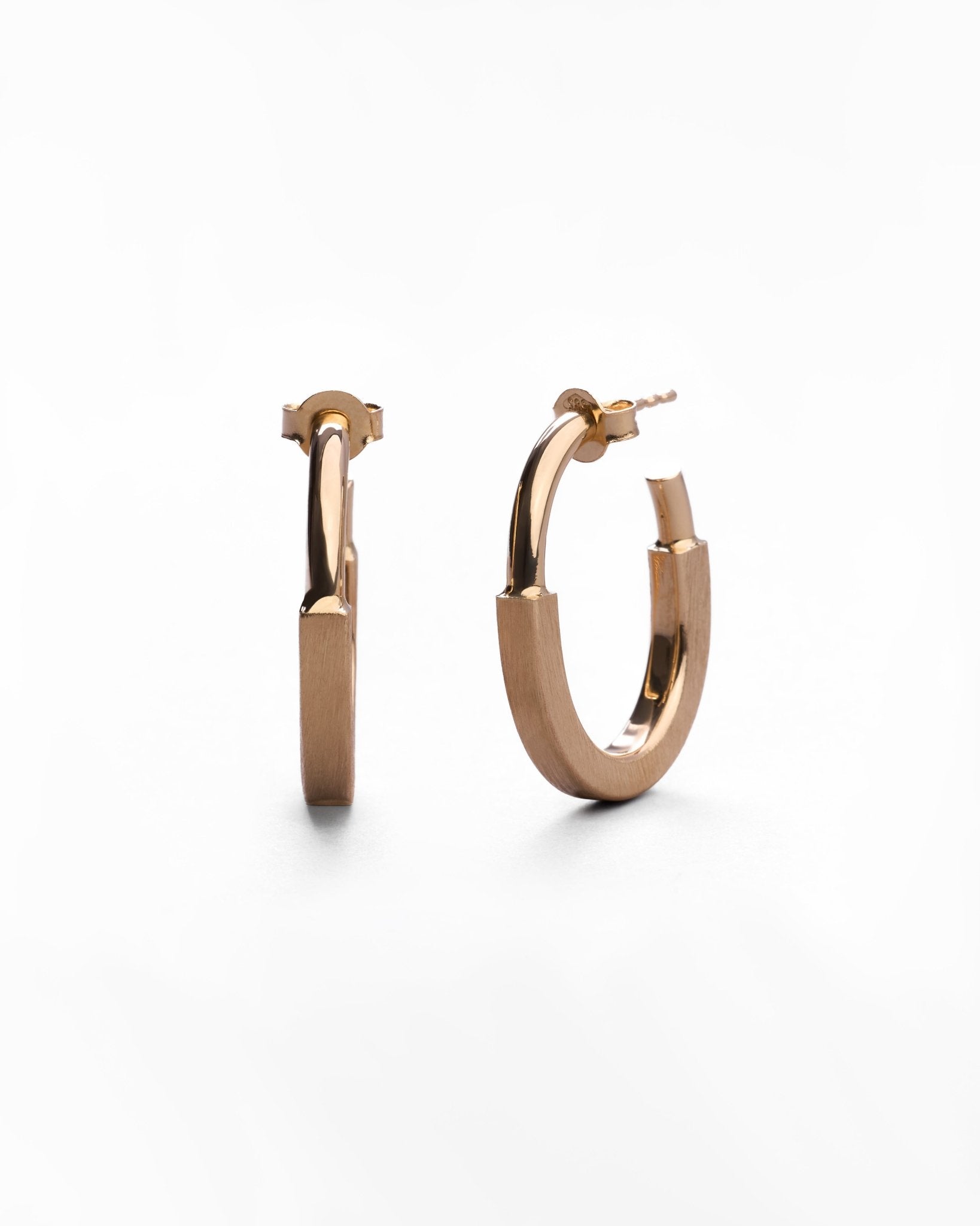 Orecchini a Cerchio Geometrici in Oro 14K - GIOIELLO ITALIANO