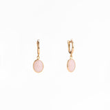 Orecchini a Pendente con Quarzo Rosa in Oro 14K - GIOIELLO ITALIANO