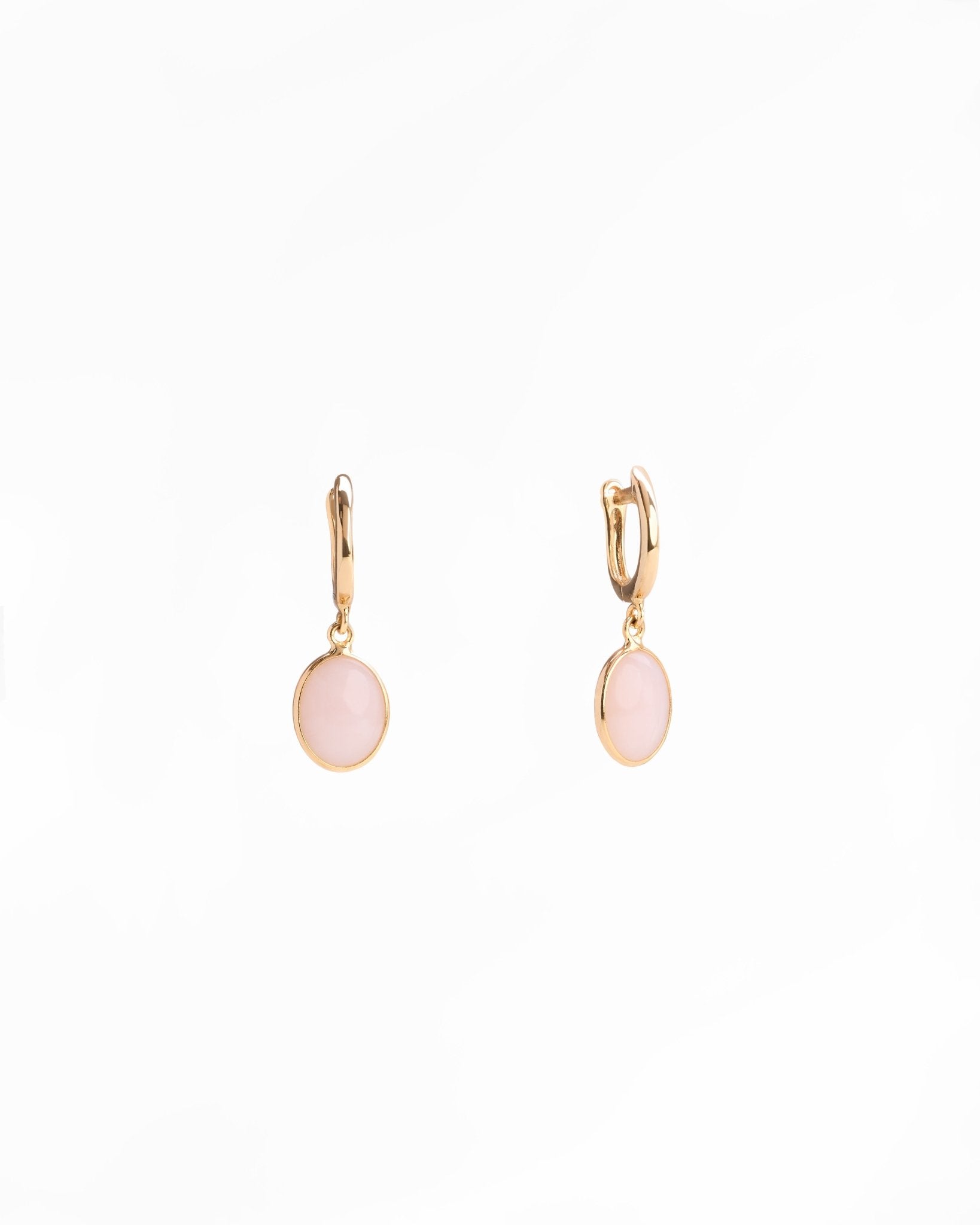 Orecchini a Pendente con Quarzo Rosa in Oro 14K - GIOIELLO ITALIANO