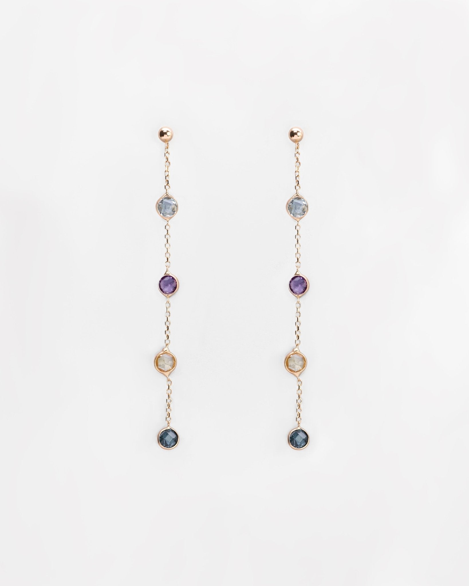 Armònia Bijoux | Orecchini pendenti in oro con perle e pietre verdi Armònia Bijoux | Orecchini pendenti in oro con perle e pietre verdi