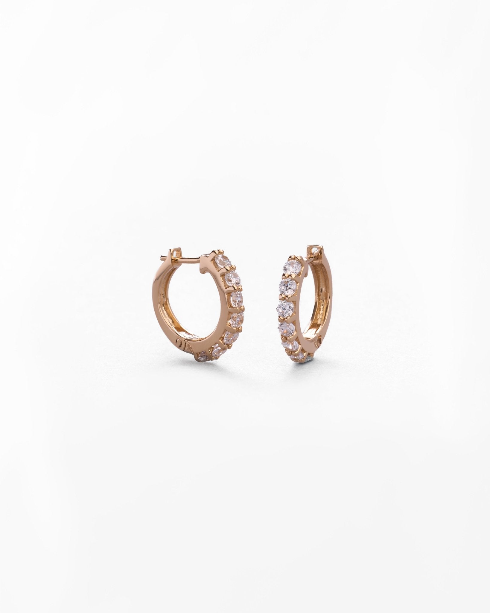 Orecchini con Pavé di Zirconi in Oro 14K - GIOIELLO ITALIANO