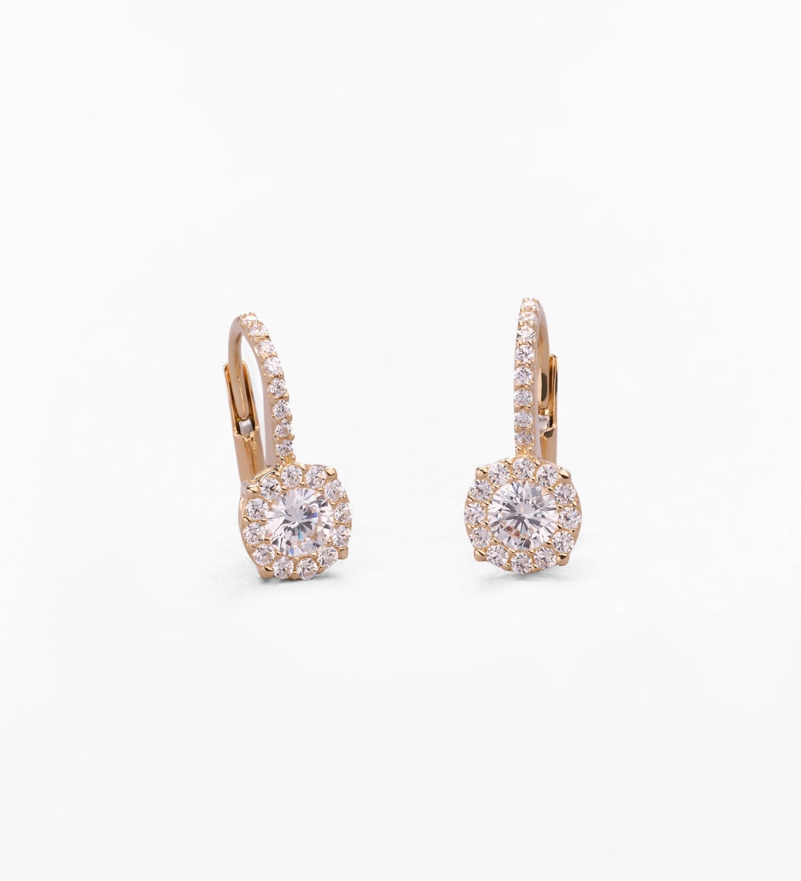Orecchini con Zirconi Pavé in Oro 14K - GIOIELLO ITALIANO