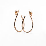 Orecchini Eleganti con Forma Curvata in Oro 14K - GIOIELLO ITALIANO