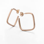 Orecchini Geometrici a Cerchio Quadrato in Oro 14K - GIOIELLO ITALIANO