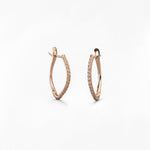 Orecchini in Forma Unica con Zirconi Pavé in Oro 14K - GIOIELLO ITALIANO