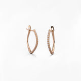 Orecchini in Forma Unica con Zirconi Pavé in Oro 14K - GIOIELLO ITALIANO