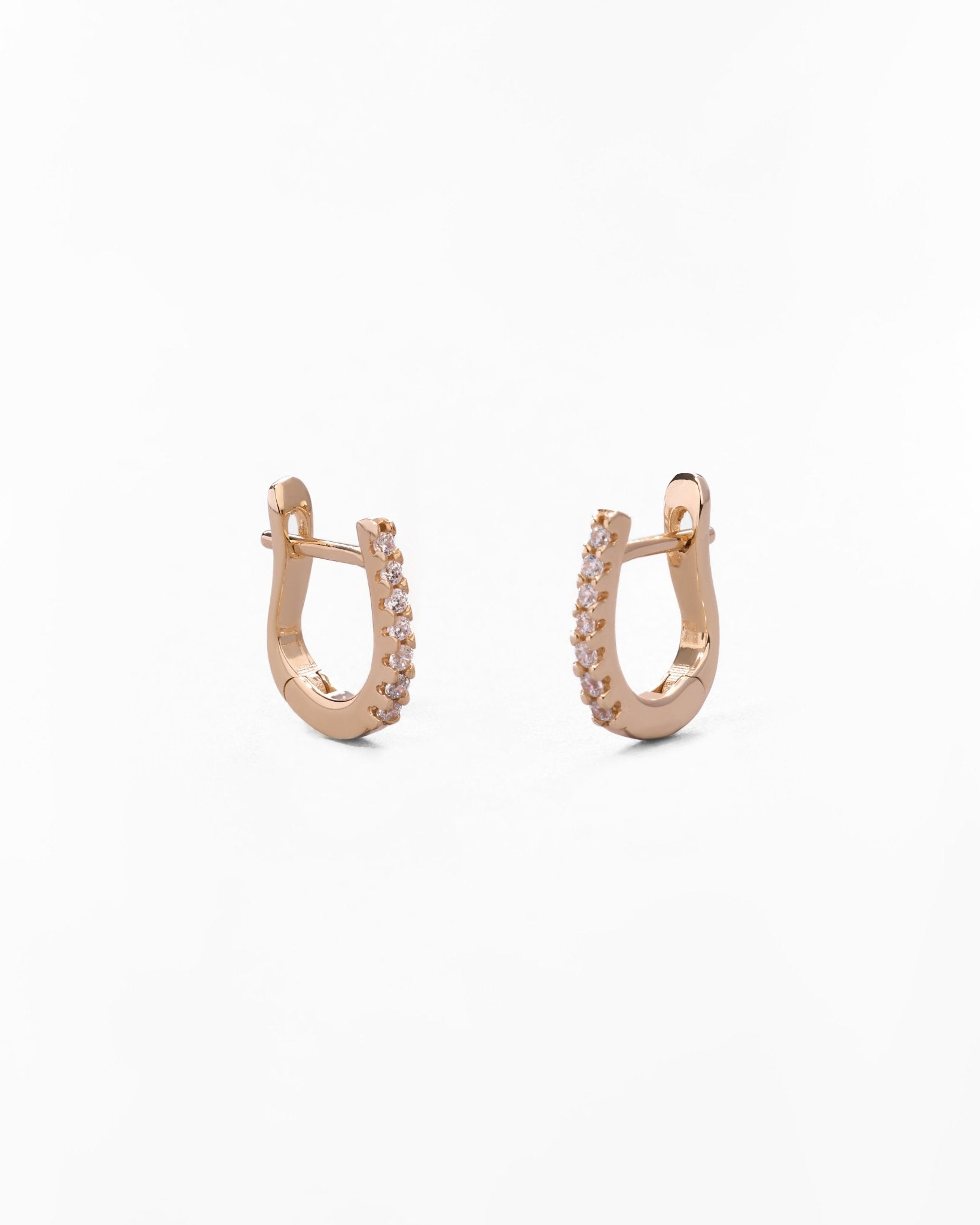 Orecchini in Stile Inglese con Zirconi Pavé in Oro 14K - GIOIELLO ITALIANO