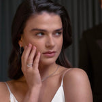 Orecchini Ovali in Oro Bianco 14K con Zirconi Pavé - GIOIELLO ITALIANO