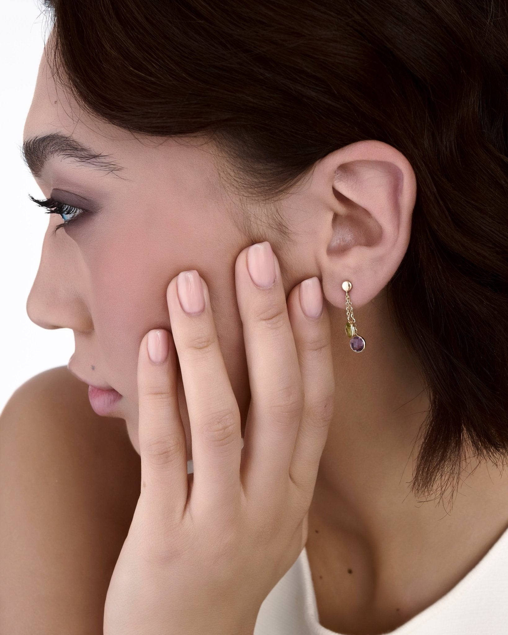 Orecchini Pendenti con Pietre Colorate in Oro 14K - GIOIELLO ITALIANO