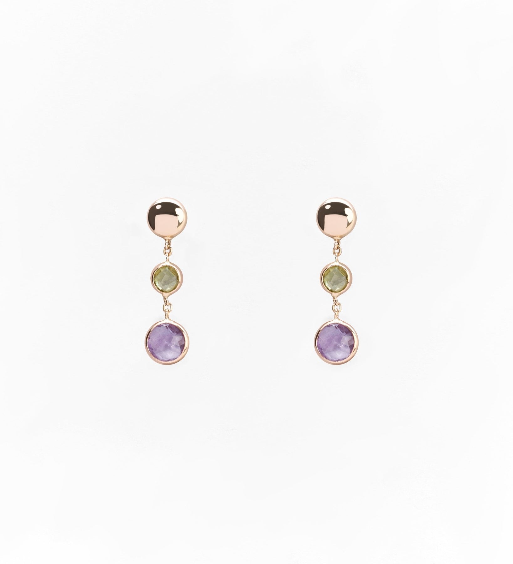 Orecchini Pendenti con Pietre Colorate in Oro 14K - GIOIELLO ITALIANO