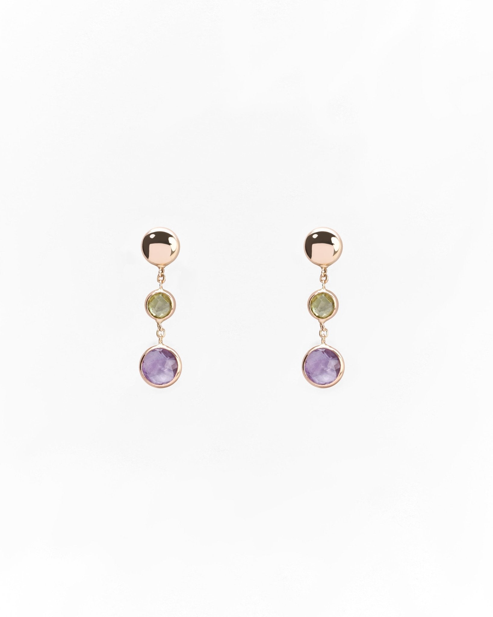 Orecchini Pendenti con Pietre Colorate in Oro 14K - GIOIELLO ITALIANO