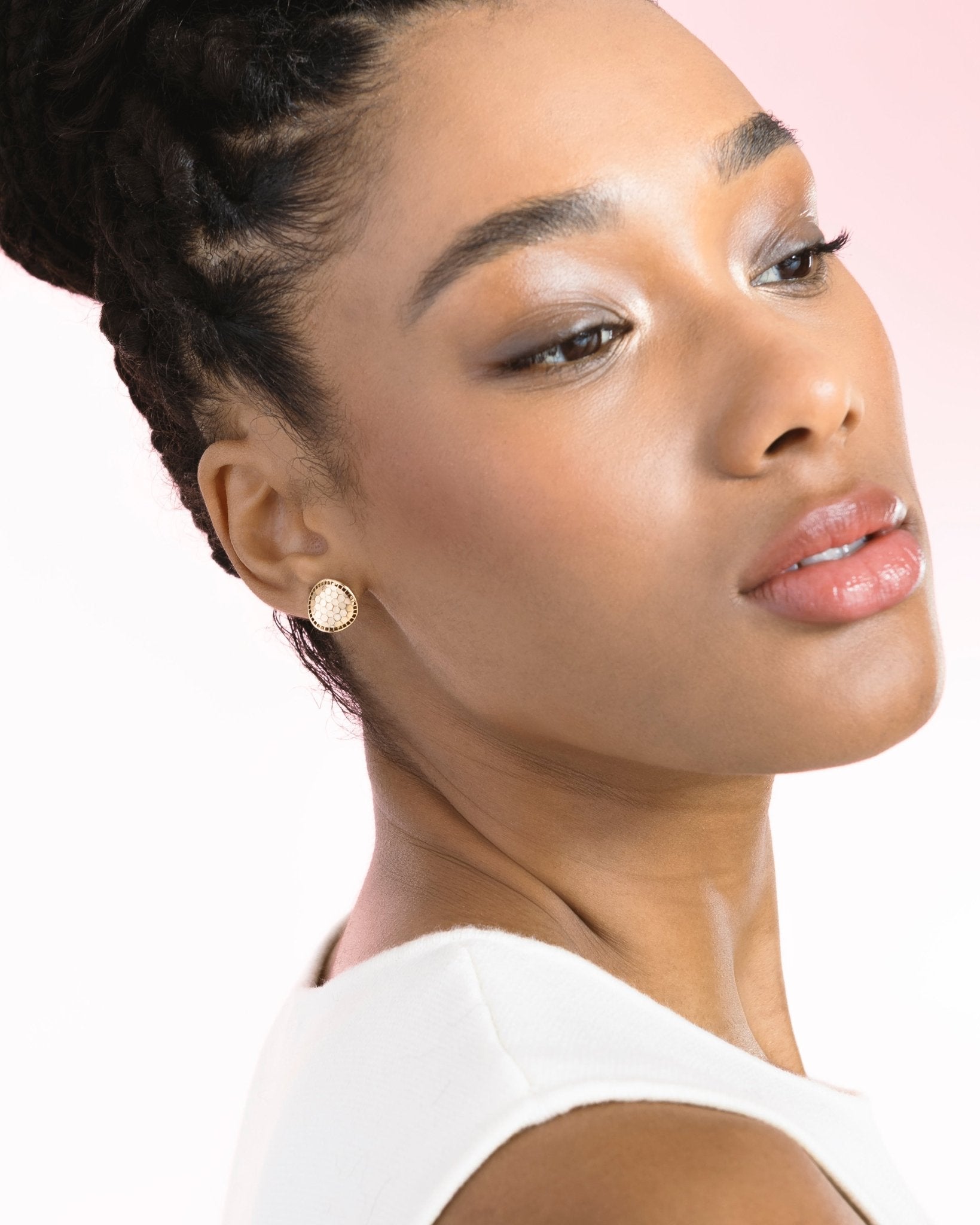 Orecchini Tondi con Motivo Geometrico in Oro 14K - GIOIELLO ITALIANO