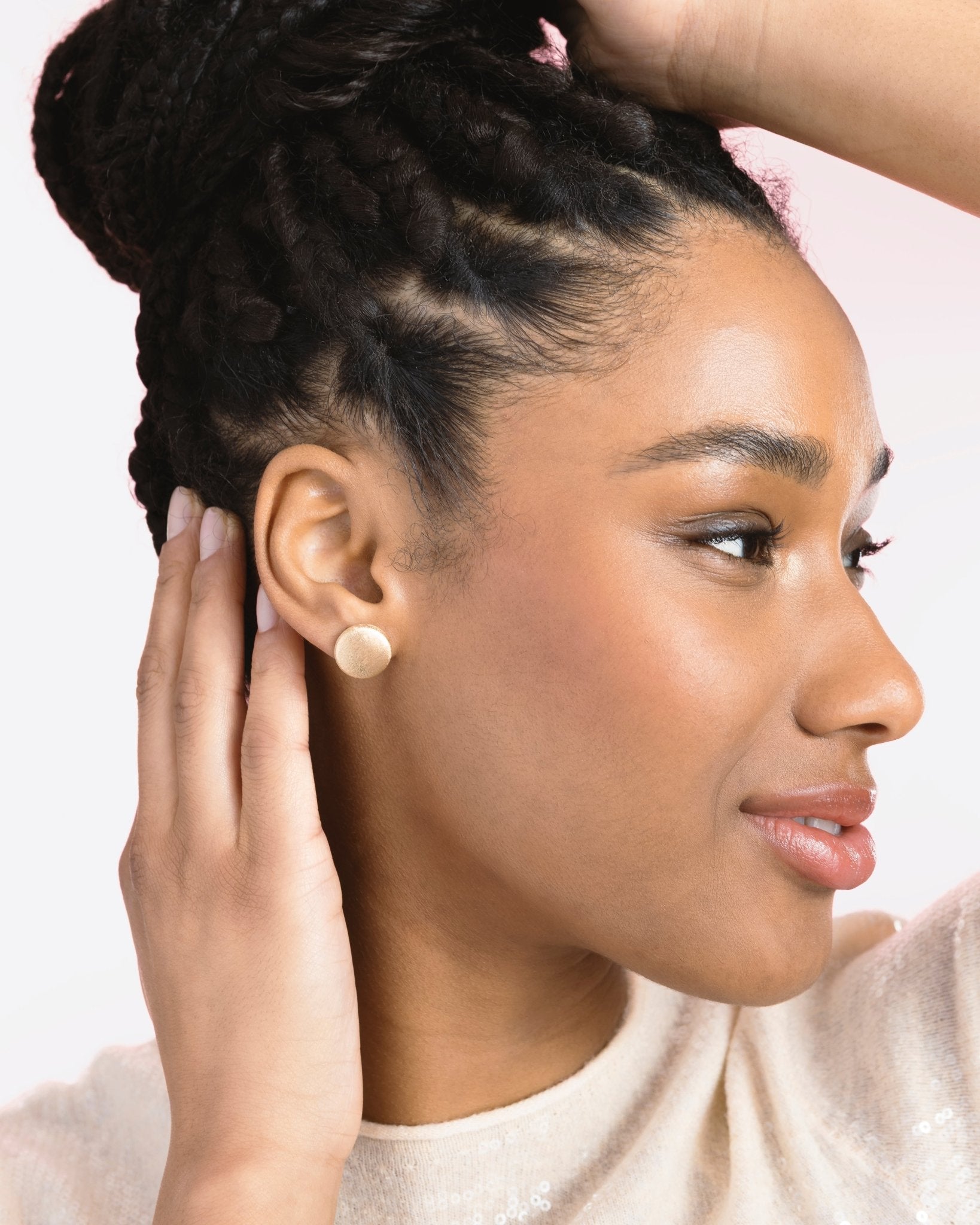 Orecchini Tondi Satinati in Oro 14K - GIOIELLO ITALIANO