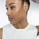 Collana in oro 14K con pendente e zirconi pavé  - GIOIELLO ITALIANO