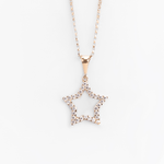 Pendente a Stella in oro 14K con Pavé di Zirconi - GIOIELLO ITALIANO
