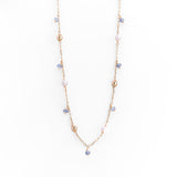 Collana Sottile con Pietre Colorate in Oro 14K