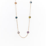 Collana in Oro 14K con Pietre Colorate