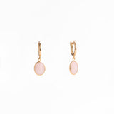Orecchini a Pendente con Quarzo Rosa in Oro 14K